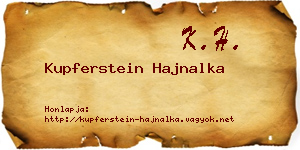 Kupferstein Hajnalka névjegykártya